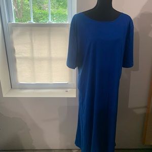 Vicky Wayne blue shirt dress plus size 26W shorts sleeve 75%polyester 25%rayon